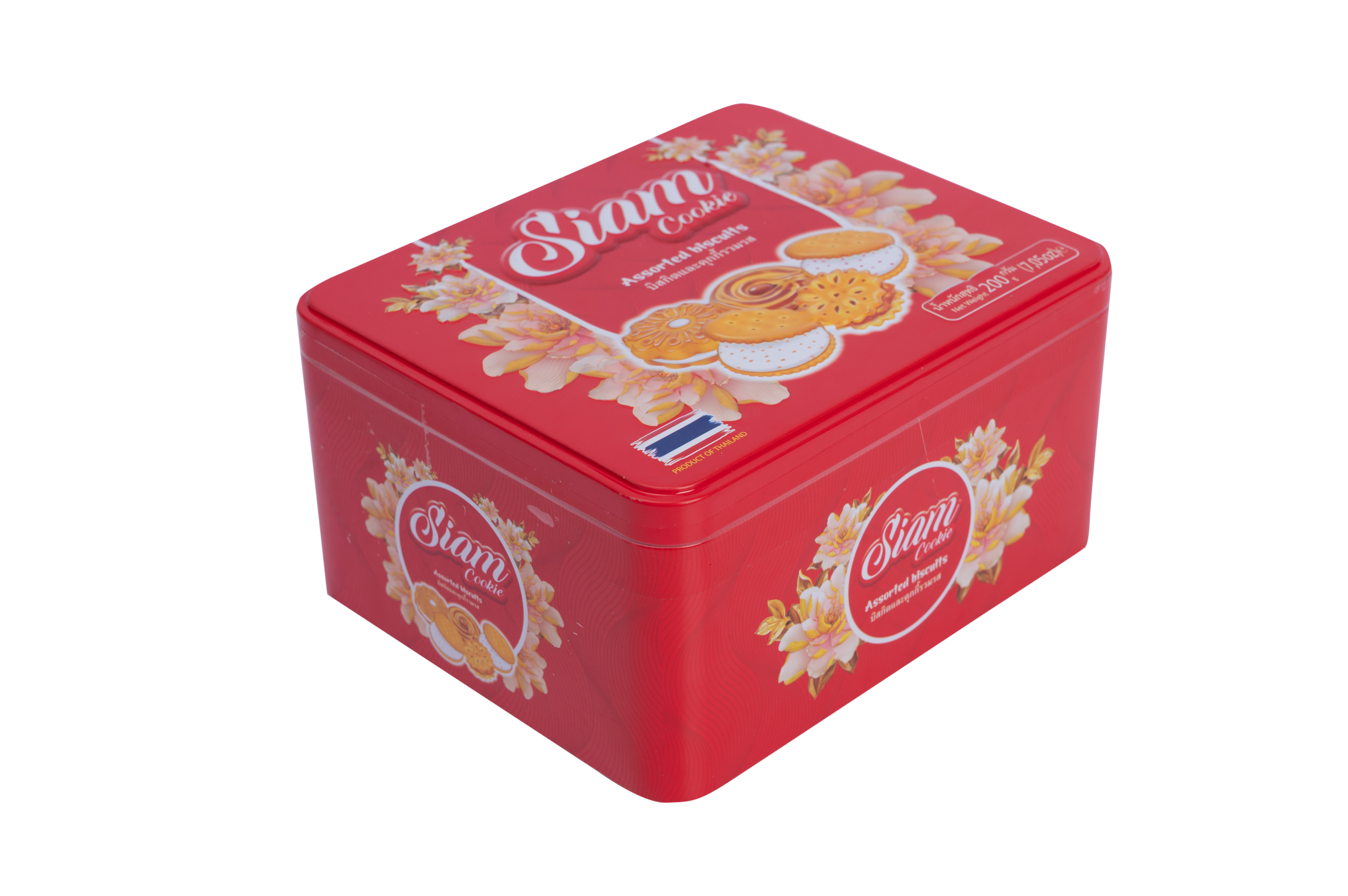Bánh quy Siam mix các vị 200g - Hộp vuông Màu đỏ